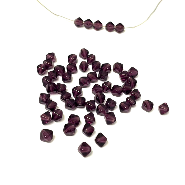CRISTAL CHECO ROMBO 6MM VIOLETA TRANSPARENTE