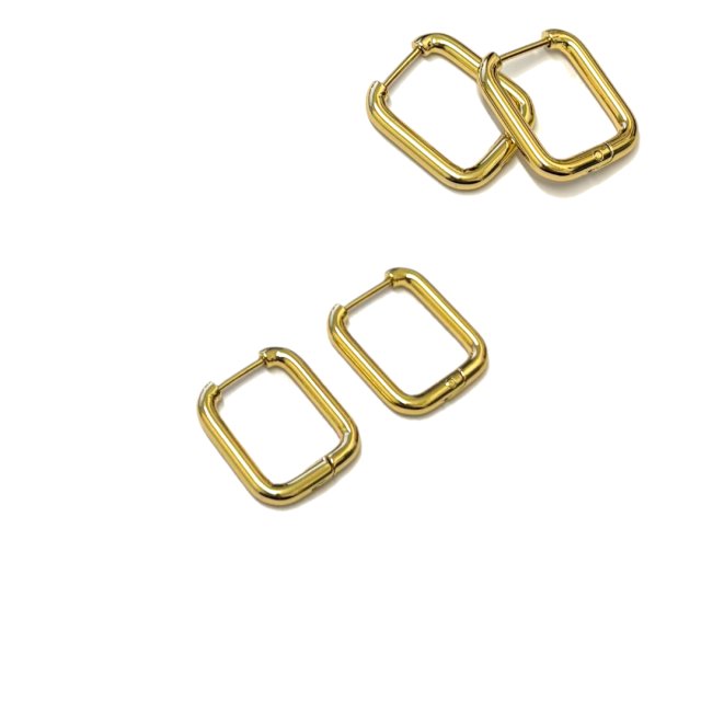 CARAVANAS ARO RECTANGULAR 18X15X2.5MM - ACERO DORADO