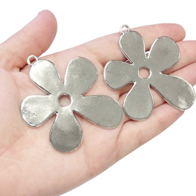 DIJE FLOR XL 58X52MM - NIQUEL