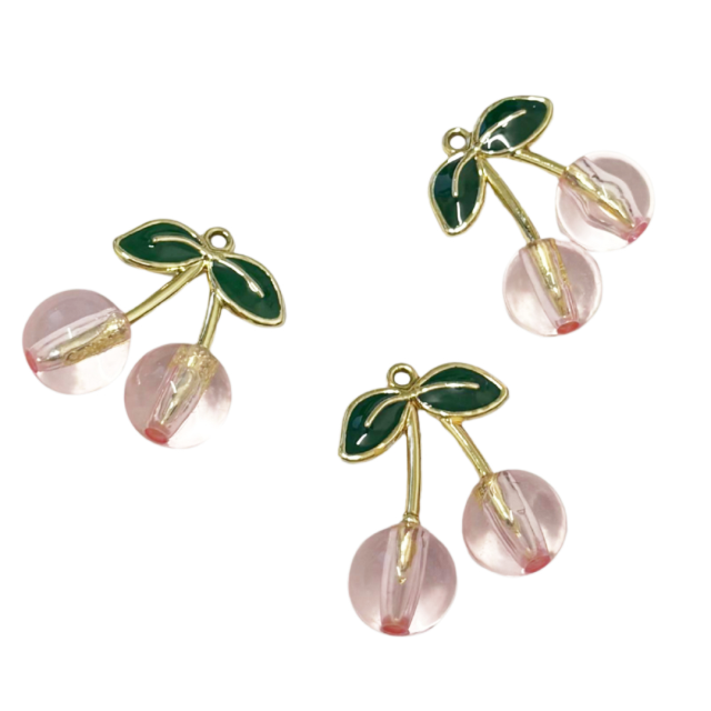 DIJE ESMALTADO FRUTA CEREZA 25X24MM