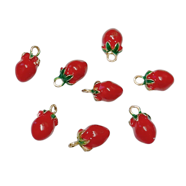 DIJE ESMALTADO FRUTA 11X8MM - ROJA