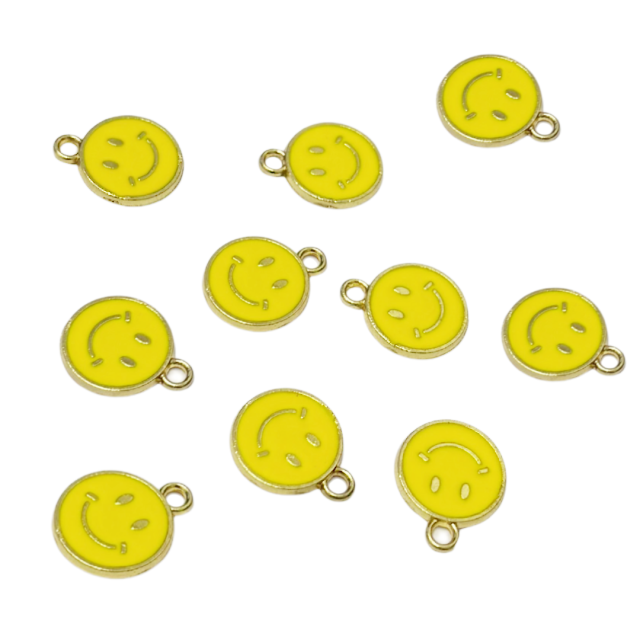 DIJE ESMALTADO SMILE-HAPPY FACE 12MM