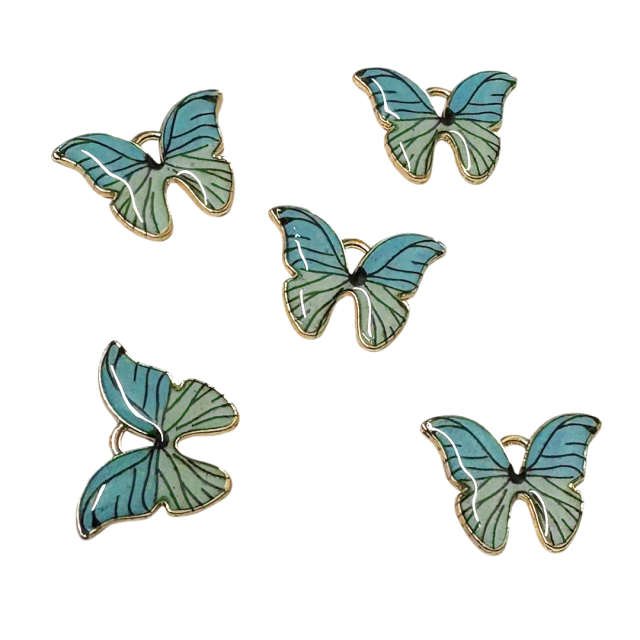 DIJE ESMALTADO MARIPOSA 16X22MM - CELESTE