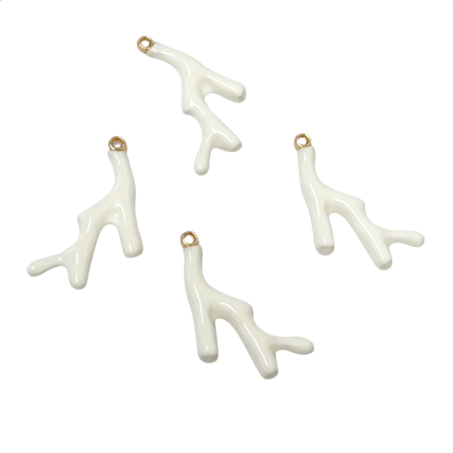 DIJE ESMALTADO CORAL 27X23MM - BLANCO (MAR)