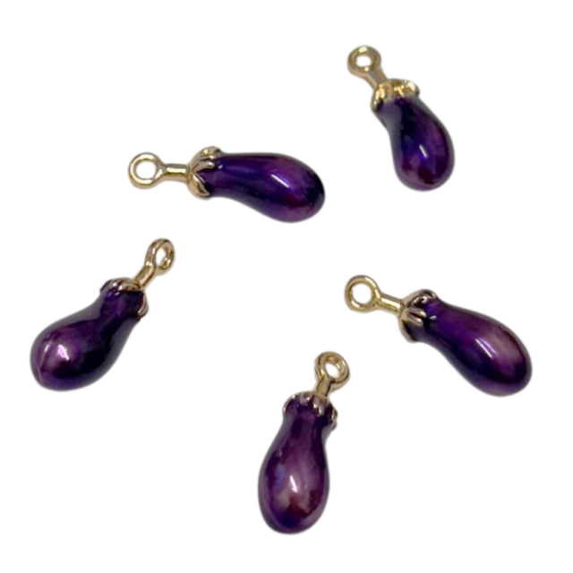 DIJE ESMALTADO FRUTA BERENJENA 14X7MM