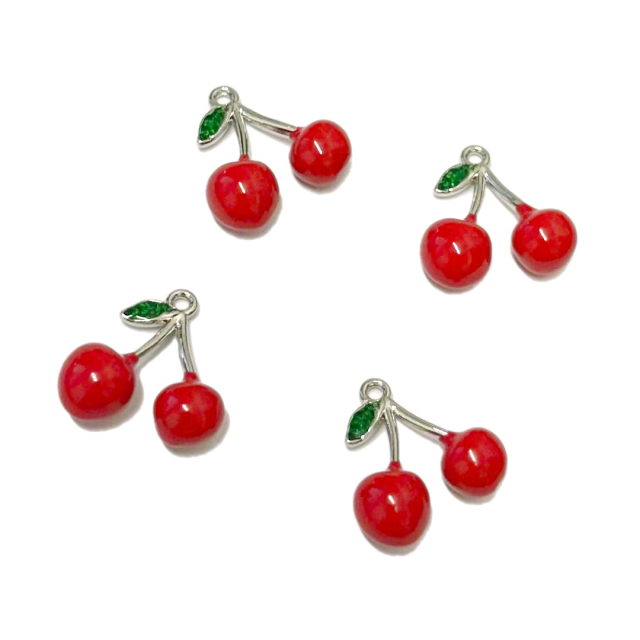 DIJE ESMALTADO FRUTA CEREZA 16X17MM