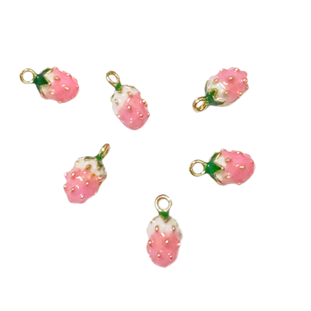 DIJE ESMALTADO FRUTA 10X8MM - ROSA