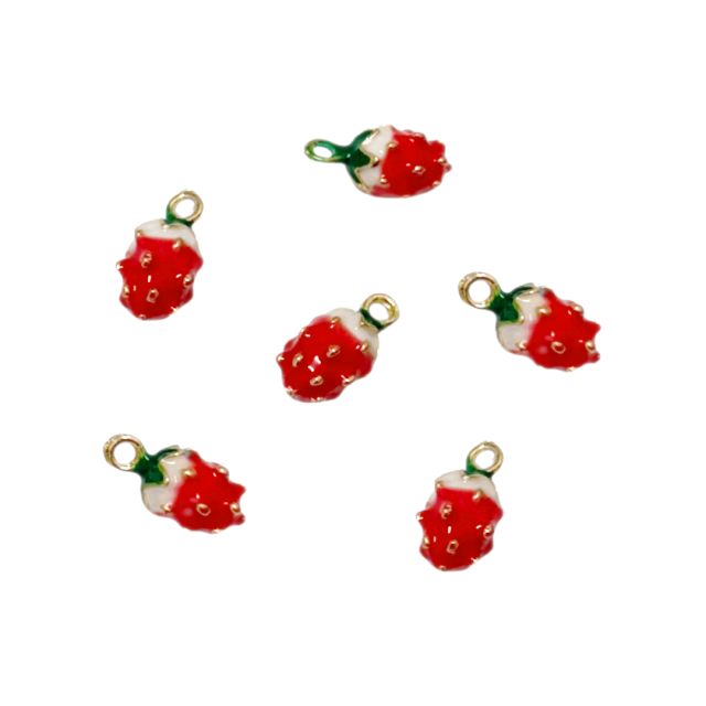 DIJE ESMALTADO FRUTA 10X8MM - ROJA