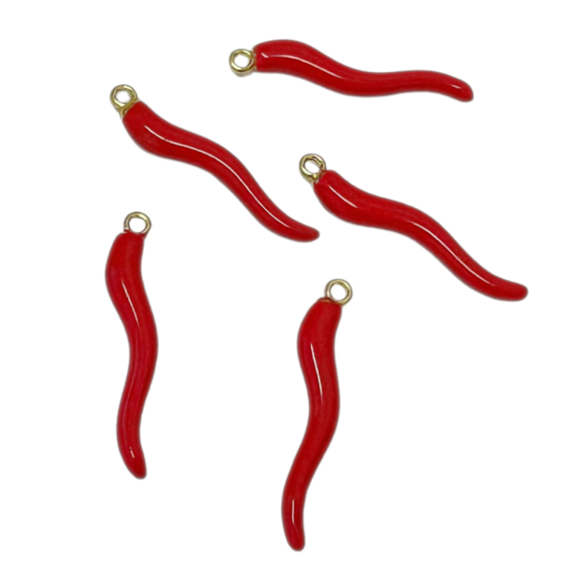 DIJE ESMALTADO FRUTA PIMIENTO - AJI 28X6MM