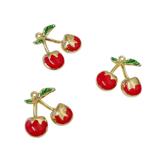 DIJE ESMALTADO FRUTA CEREZA 20X22MM