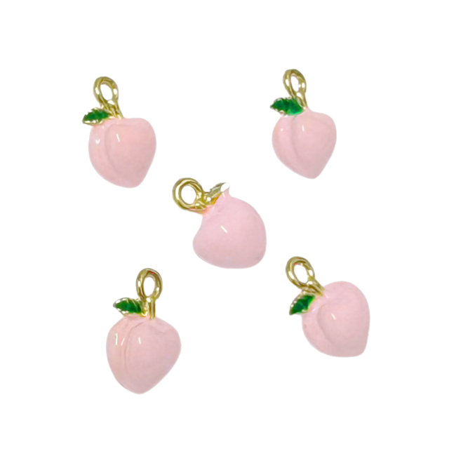 DIJE ESMALTADO FRUTA 11X10MM - ROSA LICHE