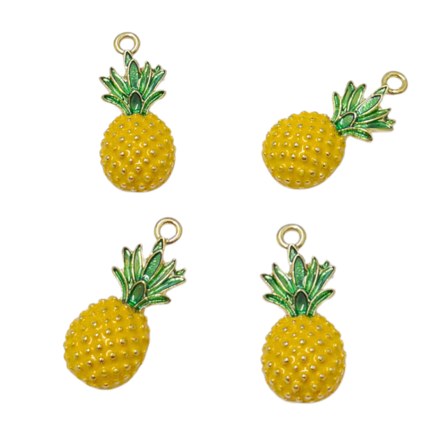 DIJE ESMALTADO FRUTA 27X14MM - ANANA