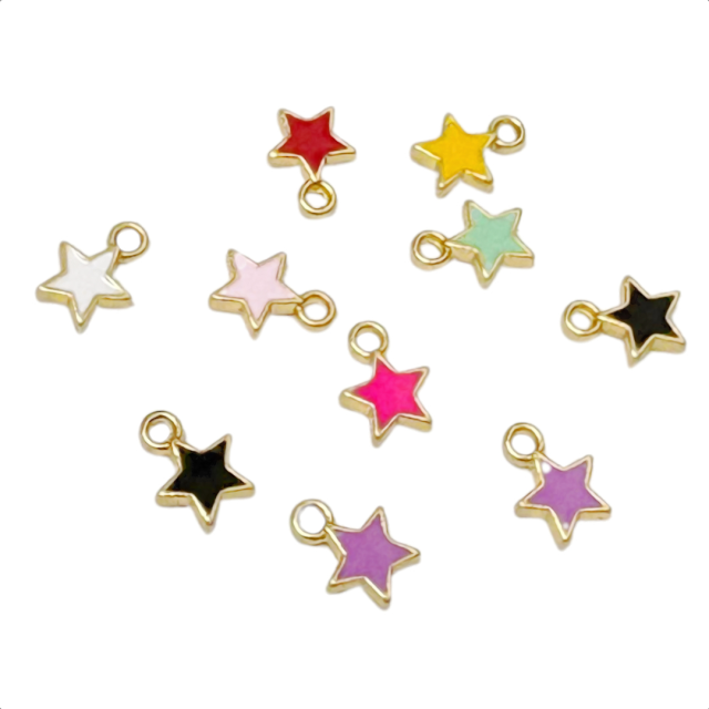 DIJE ESMALTADO ESTRELLAS 7MM - SURTIDAS