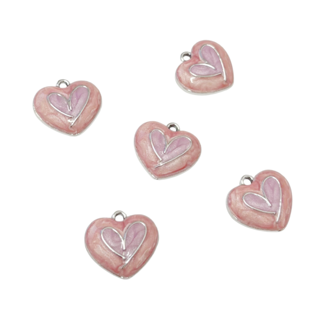 DIJE ESMALTADO CORAZON 15X18MM