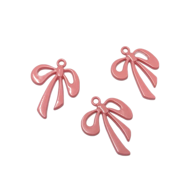 DIJE ESMALTADO MOÑA 29X26MM - ROSADO