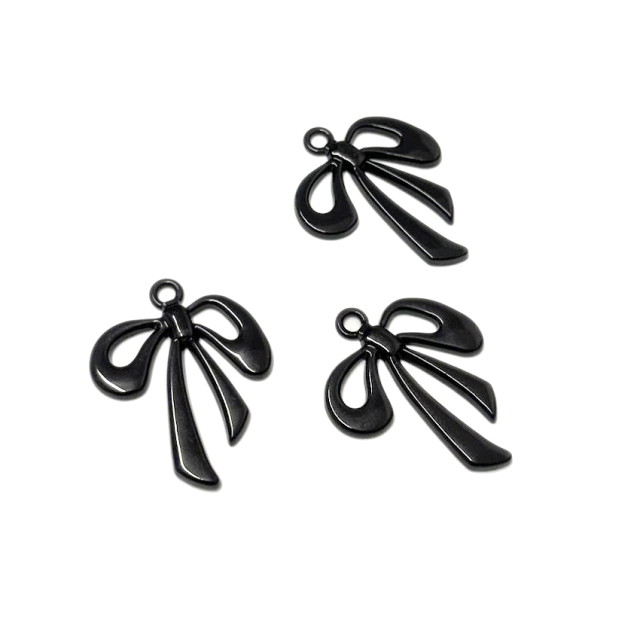 DIJE ESMALTADO MOÑA 29X26MM - NEGRO