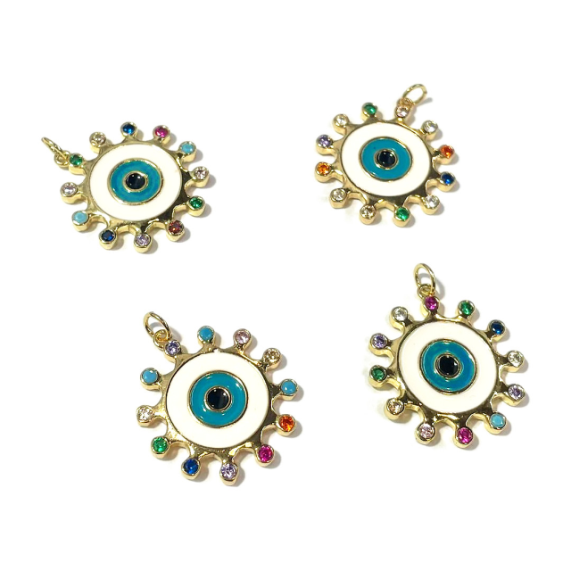 DIJE OJO 22MM - BAÑO DE ORO