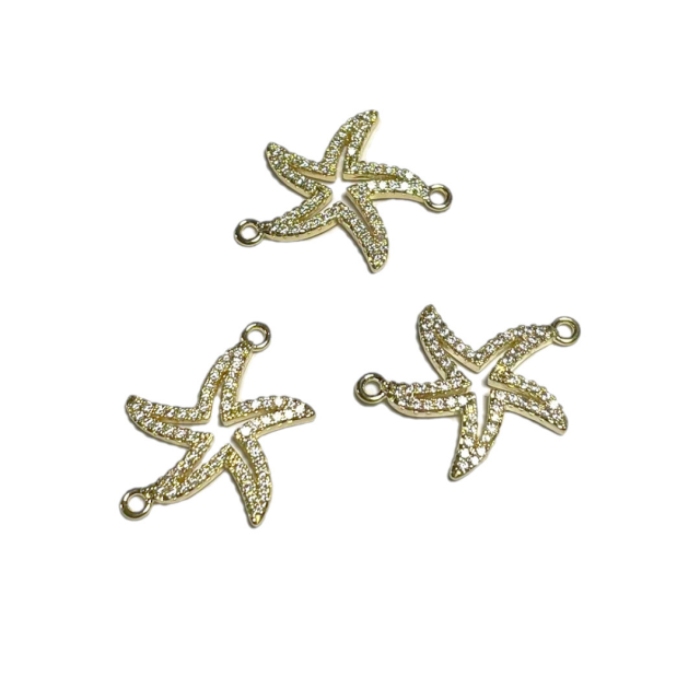 DIJE ESTRELLA DE MAR 19MM - BAÑO DE ORO (SEPARADOR)