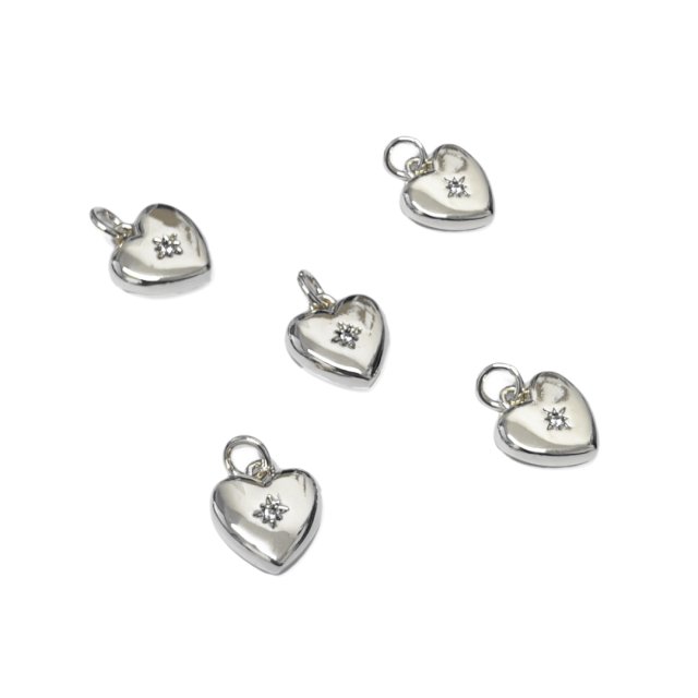 DIJE CORAZON 12X11MM - BAÑO DE RODIO