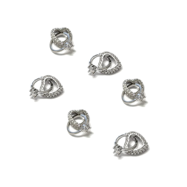 DIJE CORAZON ANILLO 10MM - BAÑO DE RODIO