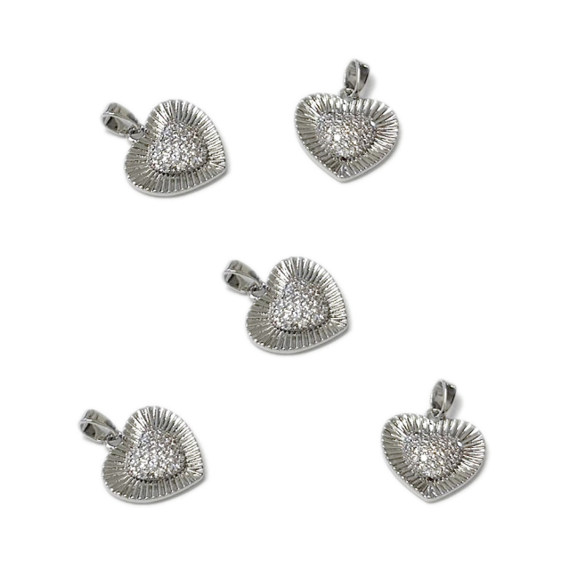 DIJE CORAZON 15X16MM - BAÑO DE RODIO