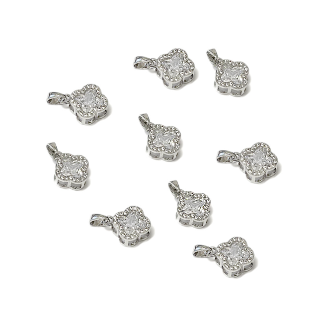 DIJE FLOR 12MM - BAÑO DE RODIO