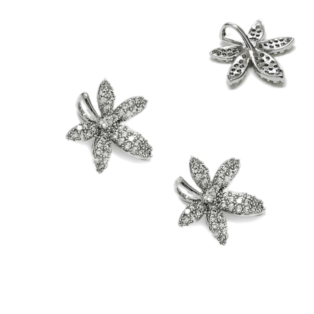 DIJE FLOR 18MM - BAÑO DE RODIO