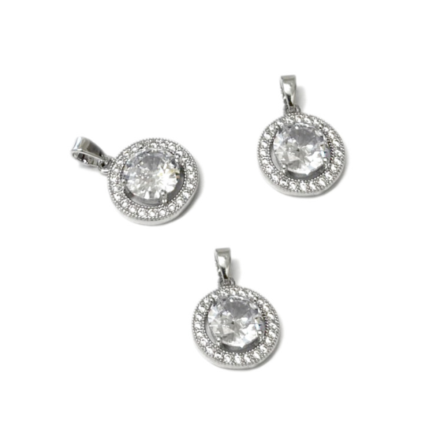 DIJE MEDALLA CIRCULO 13MM - BAÑO DE RODIO