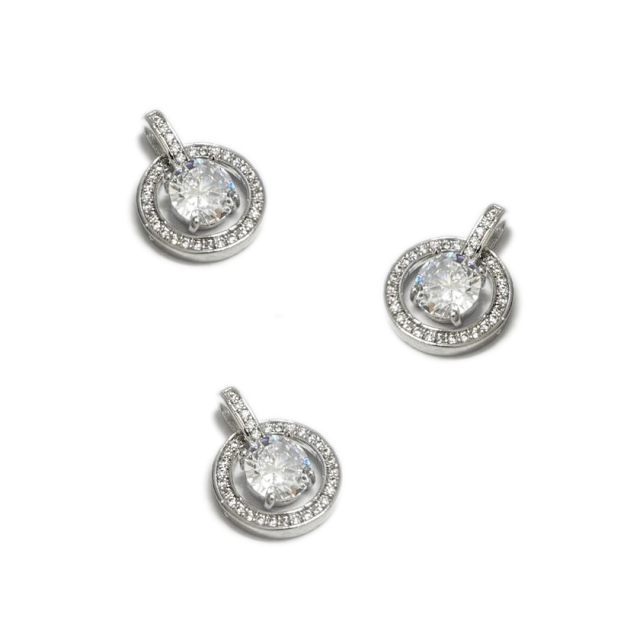 DIJE MEDALLA CIRCULO 14MM - BAÑO DE RODIO