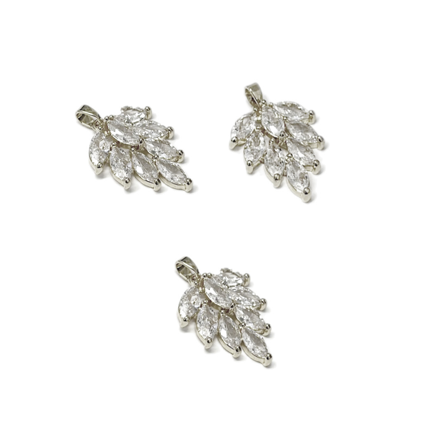 DIJE HOJA 22X19MM - BAÑO DE RODIO