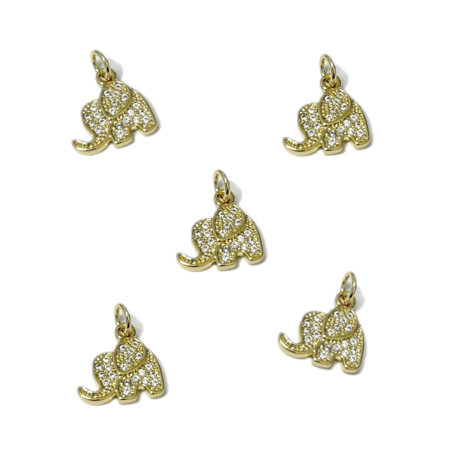 DIJE ELEFANTE 9X12MM - BAÑO DE ORO