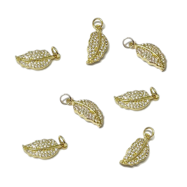 DIJE HOJA 15X8MM - BAÑO DE ORO