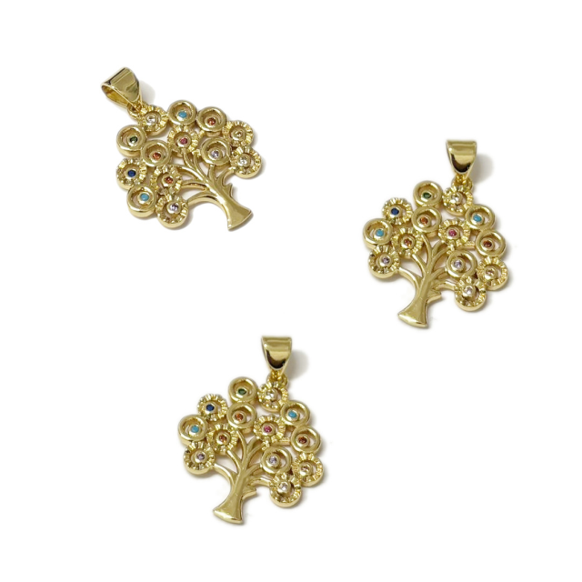 DIJE ARBOL 20X19MM - BAÑO DE ORO