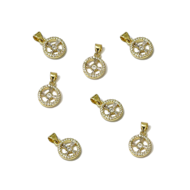 DIJE MEDALLA CIRCULO 12MM - BAÑO DE ORO