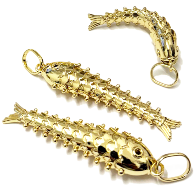 DIJE PEZ 60X20MM - BAÑO DE ORO (ARTICULADO) (MAR)