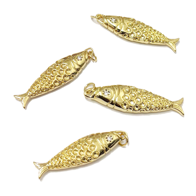 DIJE PEZ 37X11MM - BAÑO DE ORO (MAR)