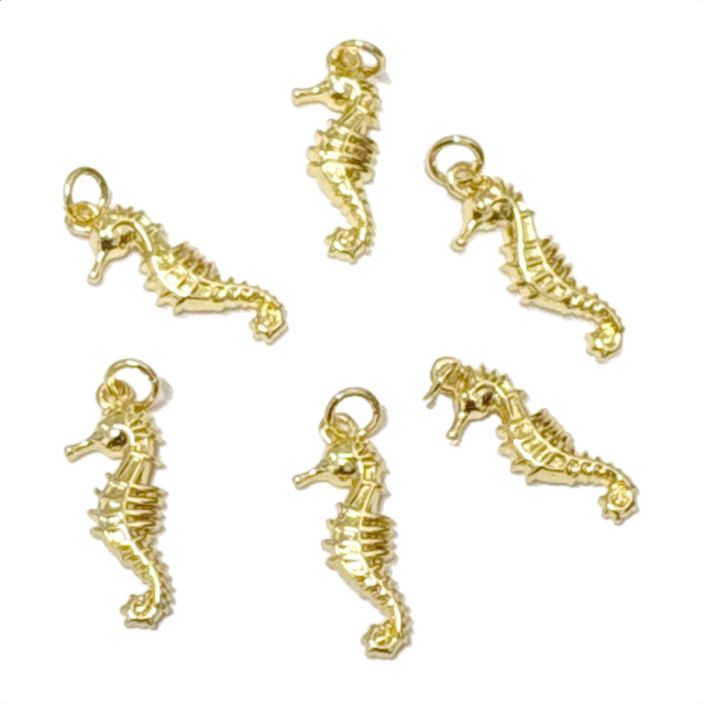 DIJE PEZ 20X9MM - BAÑO DE ORO (CABALLITO DE MAR) (MAR)