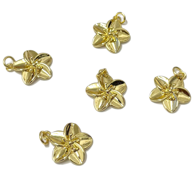 DIJE FLOR 17MM - BAÑO DE ORO