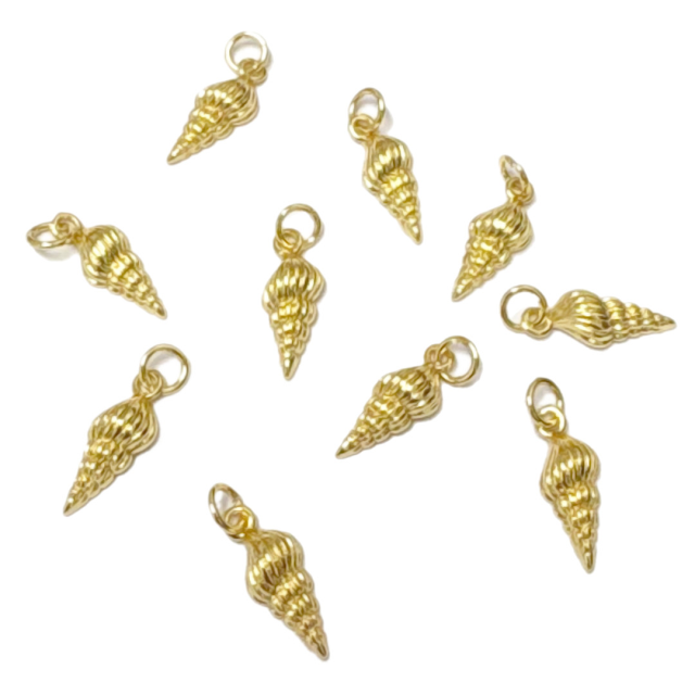 DIJE CARACOL 14X7MM - BAÑO DE ORO (MAR)