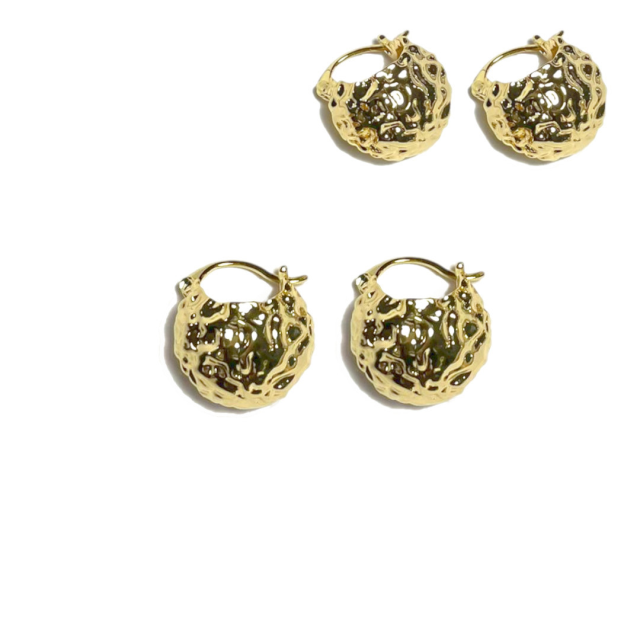 CARAVANA ARO MARTILLADO 19X17MM - BAÑO DE ORO