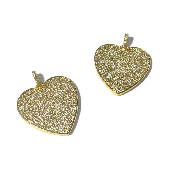 DIJE CORAZON 30X30MM - BAÑO DE ORO