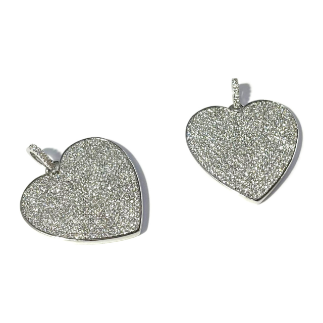 DIJE CORAZON 30X30MM - BAÑO DE RODIO