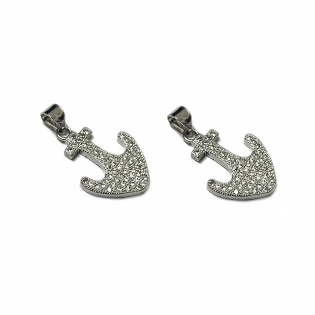 DIJE ANCLA 18X15MM - BAÑO DE RODIO