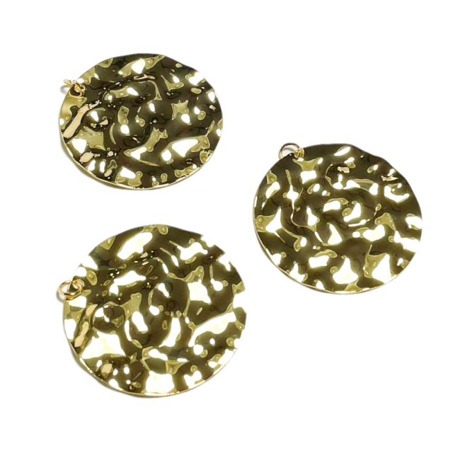 DIJE CIRCULO MARTILLADO 45MM - BAÑO DE ORO