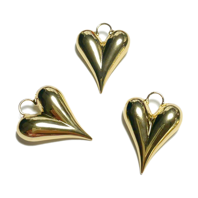 DIJE CORAZON 35X28MM GORDITO - BAÑO DE ORO