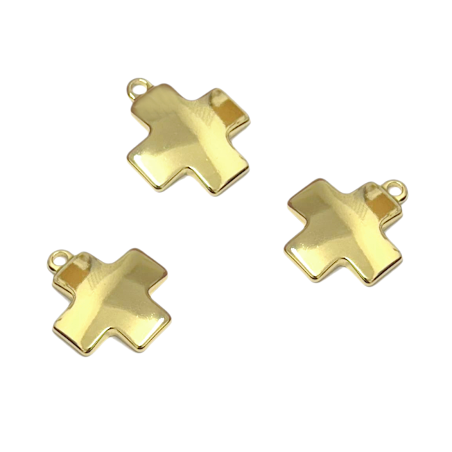 CRUZ 21MM - ACERO BAÑO DE ORO