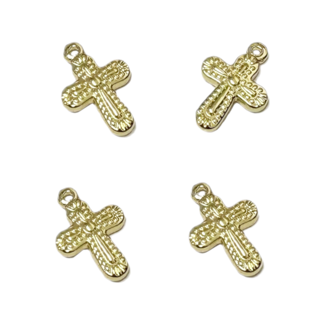 CRUZ 16X13MM - ACERO BAÑO DE ORO