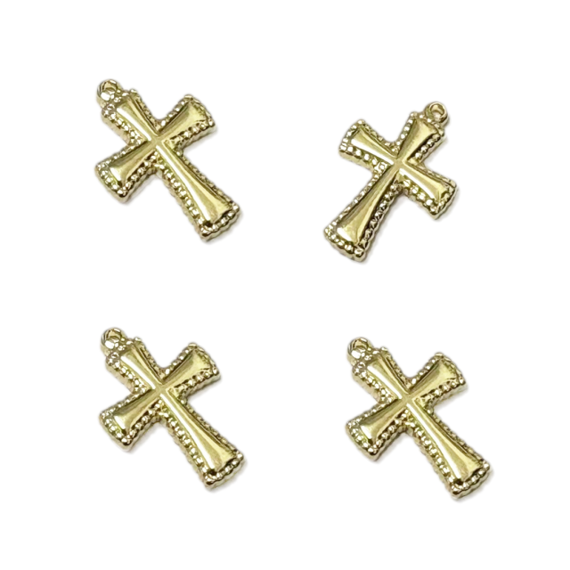 CRUZ 17X13MM - ACERO BAÑO DE ORO