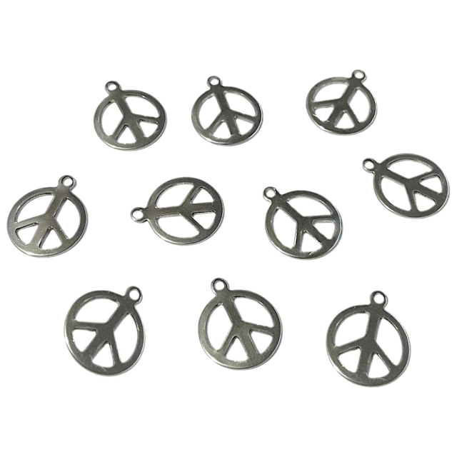 DIJE AMOR Y PAZ 14MM - ACERO