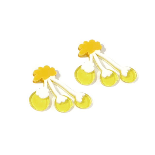 FLOR ACRILICO 35X29MM - AMARILLO - SIN AGUJERO